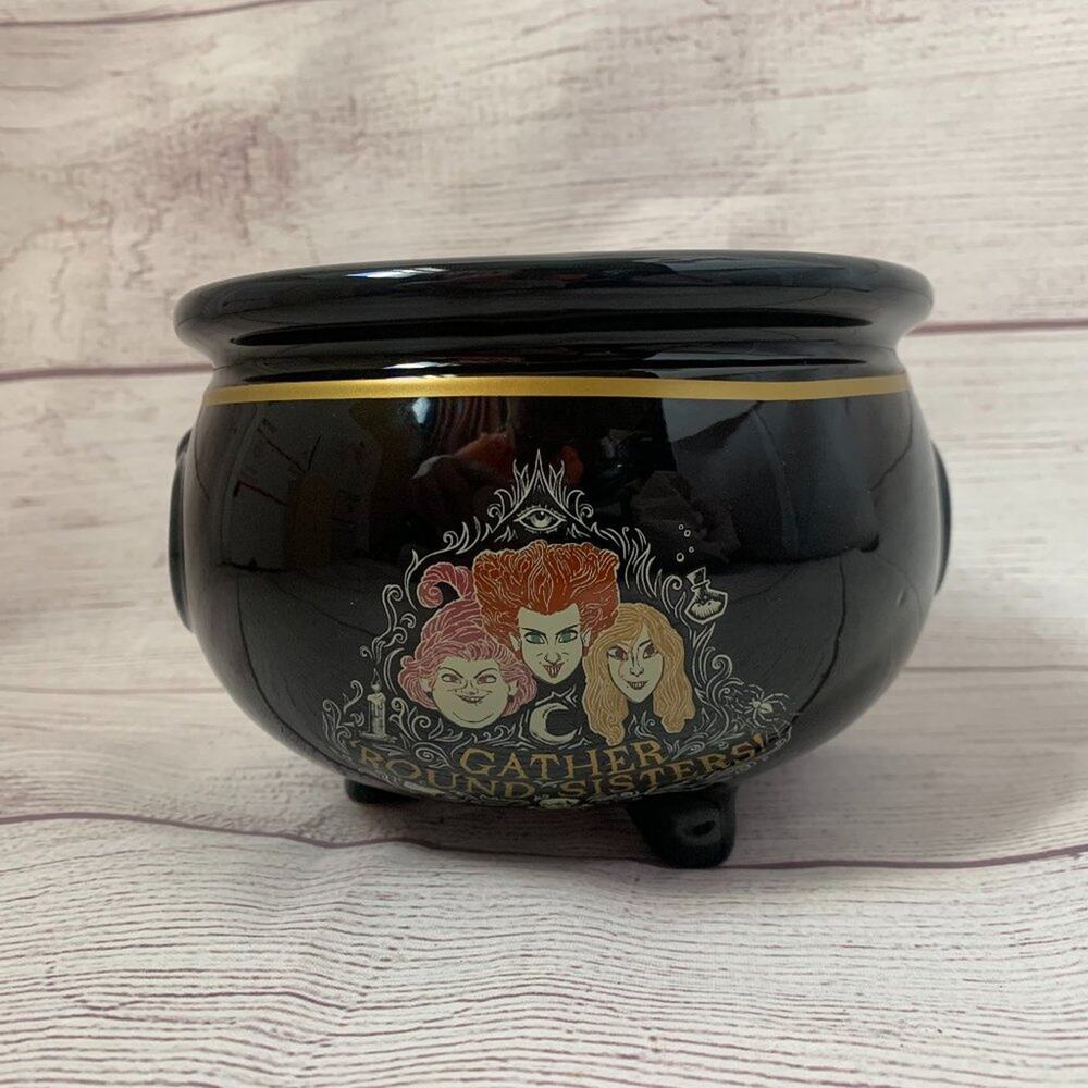 Hocus Pocus Mini Decorative Footed Cauldron Sanderson Sisters Purple Interior 6"